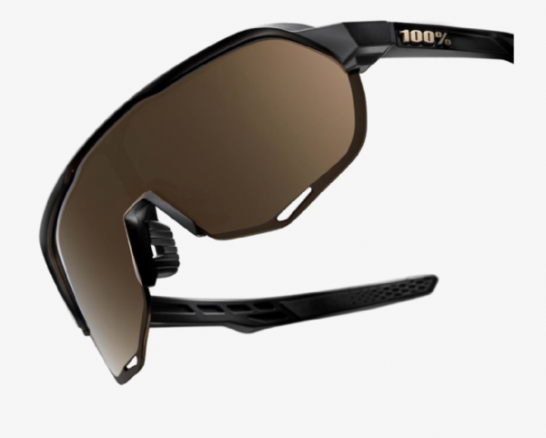 100% S2 Matte Black/Soft Gold Mirror Lens + Clear Lens