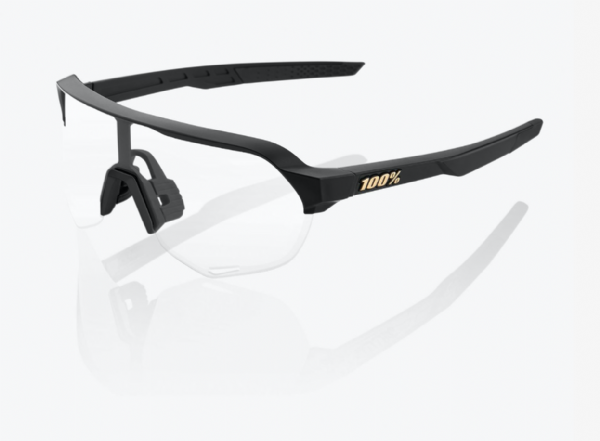 100% S2 Matte Black/Soft Gold Mirror Lens + Clear Lens