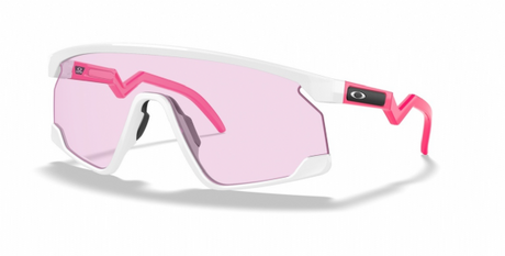 Oakley Custom BXTR Polished Clear-Neon Pink/ Prizm Low Light voorzijde schuin