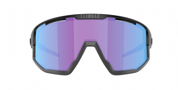 Bliz Fusion Sportbril Matte Black/ Nano Optical Nordic Rose Violet Blue Mirror voorkant
