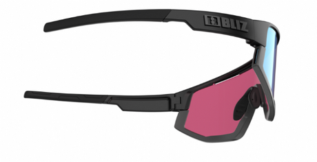 Bliz Fusion Sportbril Matte Black/ Nano Optical Nordic Rose Violet Blue Mirror zijkant