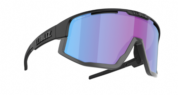 Bliz Fusion Sportbril Matte Black/ Nano Optical Nordic Rose Violet Blue Mirror zoom