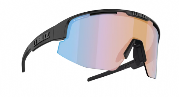 Bliz Matrix Sports Glasses Matte Black/ Nano Optical Nordic Coral-Orange Blue Mirror