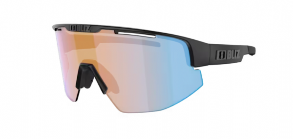 Bliz Matrix Sports Glasses Matte Black/ Nano Optical Nordic Coral-Orange Blue Mirror