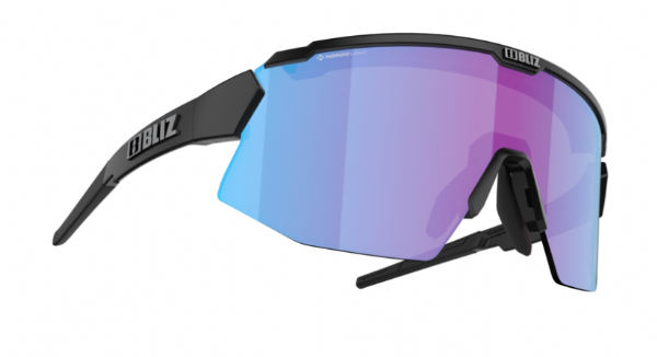 Bliz Breeze Small Sportbril Matte Black/ Nano Optics Nordic Rose-Violet Blue Mirror zijkant