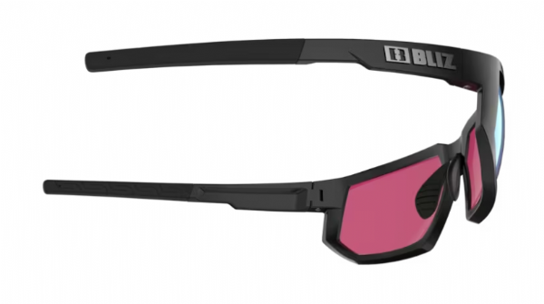 Bliz Arrow Sportbril Matte Black/ Nano Optics Nordic Rose-Violet Blue Mirror. zijkant