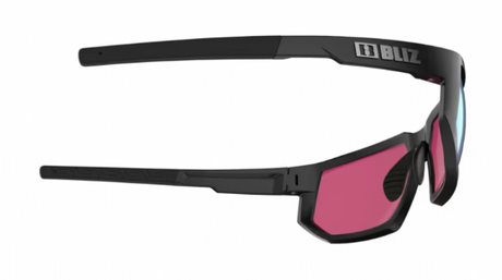 Bliz Arrow Sportbril Matte Black/ Nano Optics Nordic Rose-Violet Blue Mirror. zijkant