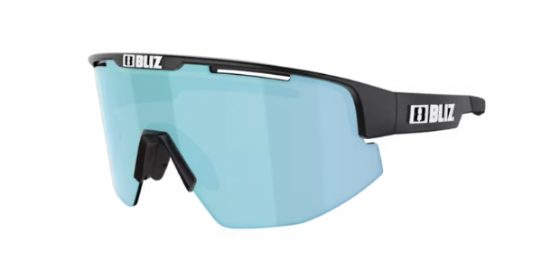 Bliz Matrix Kleine Sportbrille Mattschwarz/Smoke&Iceblue Mirror