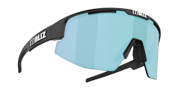 Bliz Matrix Kleine Sportbrille Mattschwarz/Smoke&Iceblue Mirror