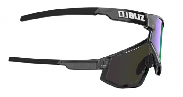 Bliz Fusion Small Sports Glasses Crystal Black/ Brown & Green Mirror