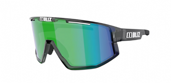 Bliz Fusion Small Sports Glasses Crystal Black/ Brown & Green Mirror
