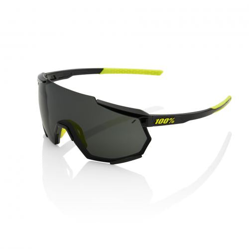 100% Racetrap Gloss Black/Smoke Lens + Clear Lens