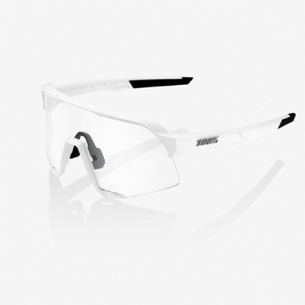 100% S3 Matte White/ HiPer Silver Mirror Lens + Clear Lens