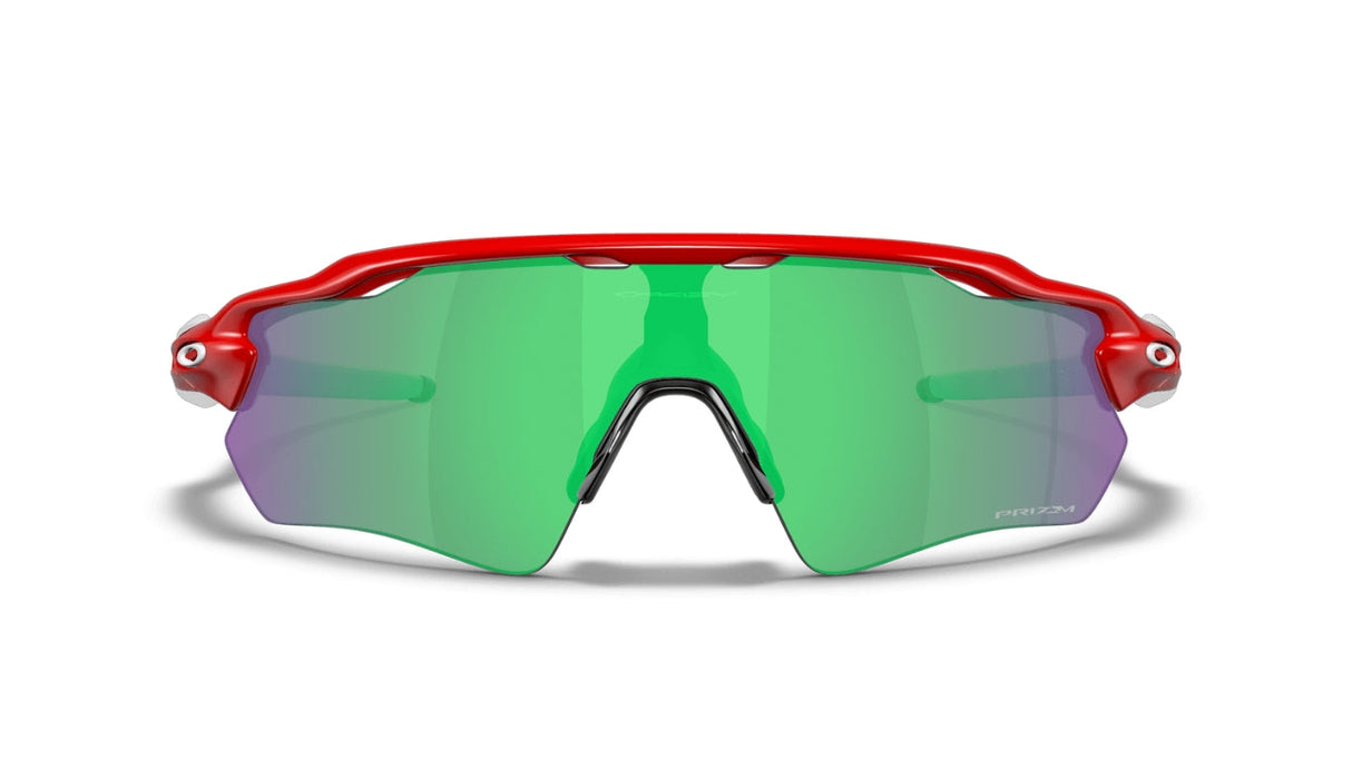 Oakley Custom Radar EV Redline/ Prizm Jade vooraanzicht