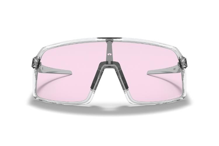 Oakley-Custom-Sutro-Polished-Clear-Silver-Icon-Prizm-Low-Light-voorkant
