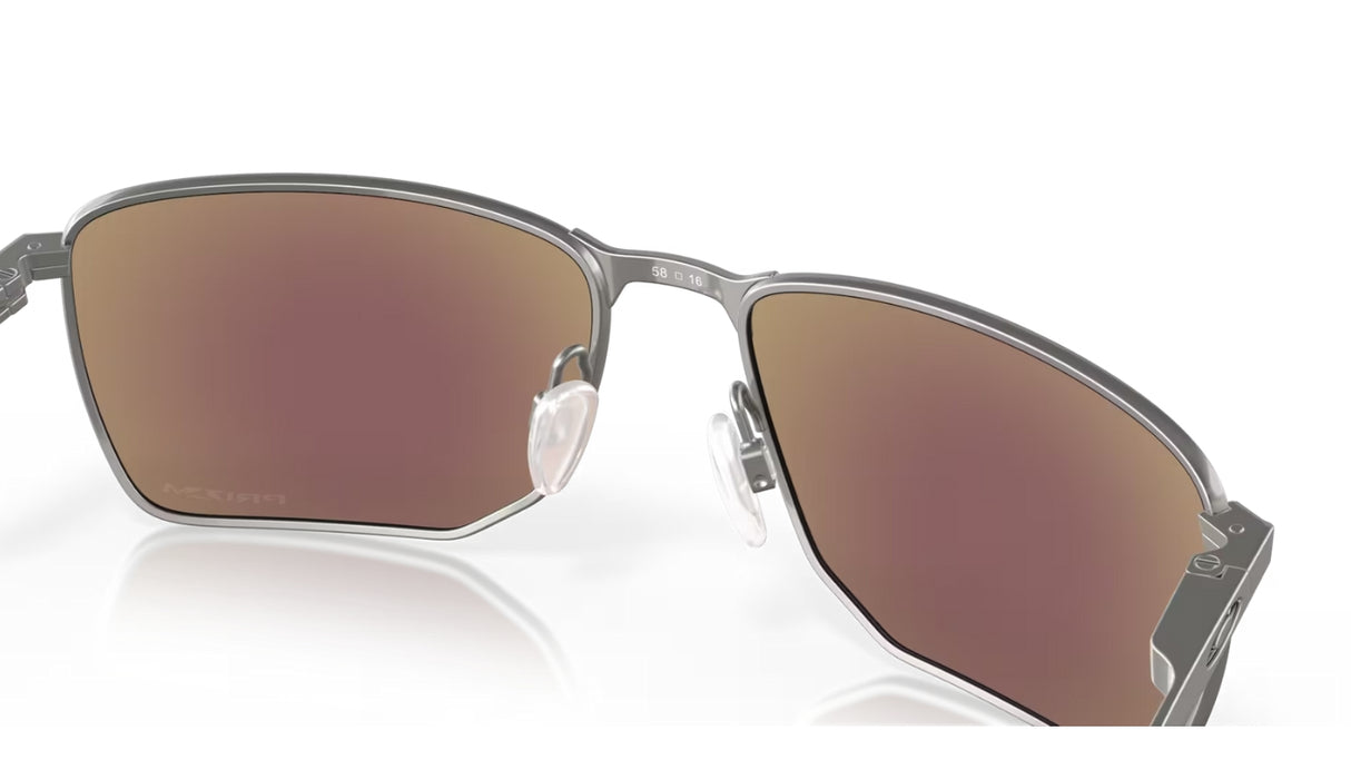 Oakley Ejector Satin Chrome Prizm Sapphire achterzijde schuin