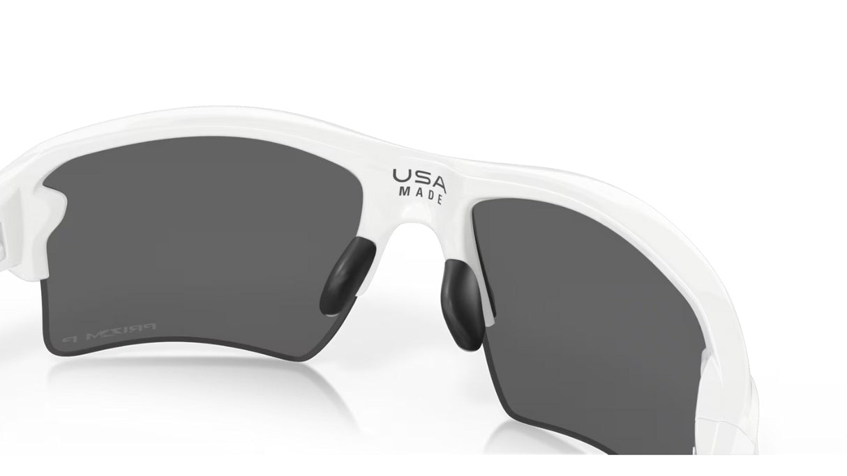 Oakley Flak 2.0 XL Polished White Prizm Black Polarized achterzijde schuin