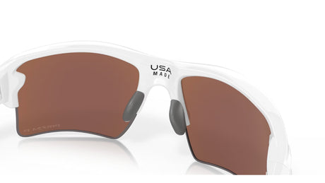 Oakley Flak 2.0 XL Polished White Prizm Deep H20 Polarized achterzijdeschuin
