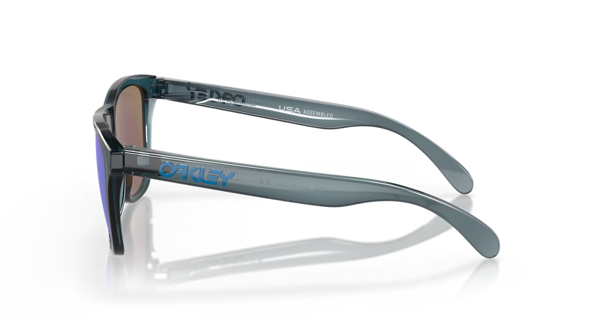 Oakley Frogskins Crystal Black Prizm Sapphire Polarized zijaanzicht