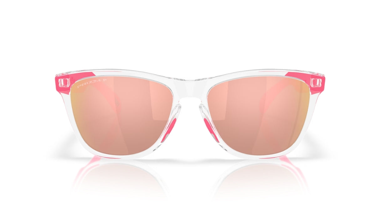 Oakley-Frogskins-Neon-Pop-Collection-Clear-Prizm-Rose-Gold-Voorzijde