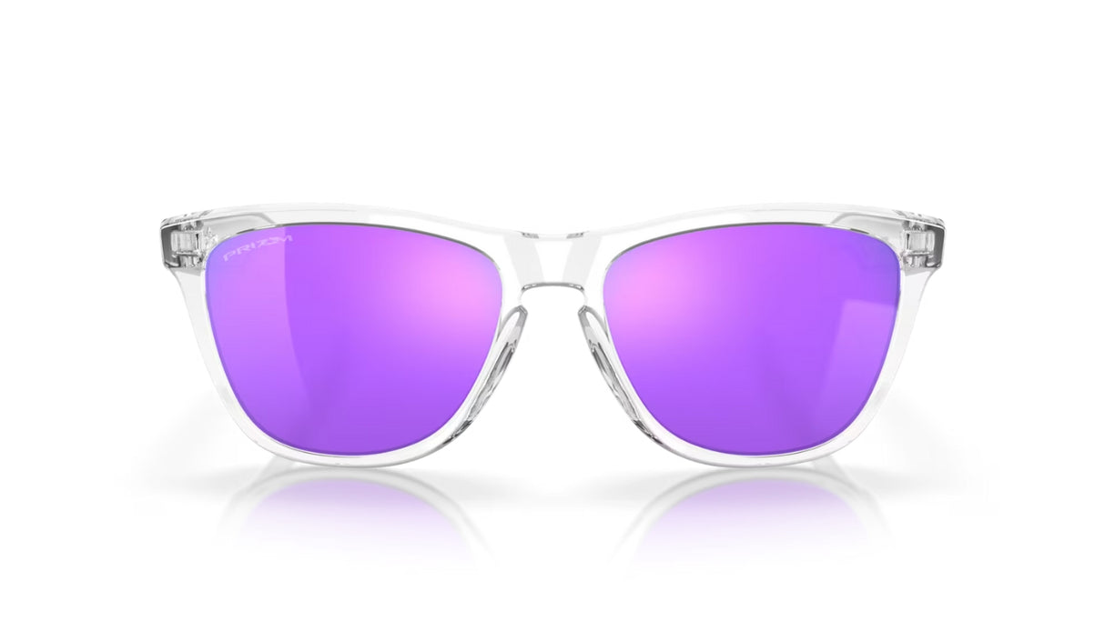 Oakley Frogskins Polished Clear Prizm Violet Iridium voorzijde