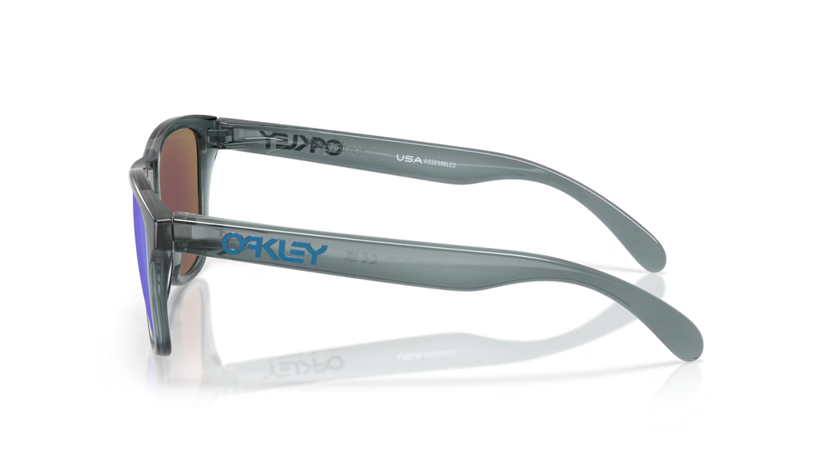 Oakley Frogskins S Crystal Black Prizm Sapphire Polarized zijaanzicht