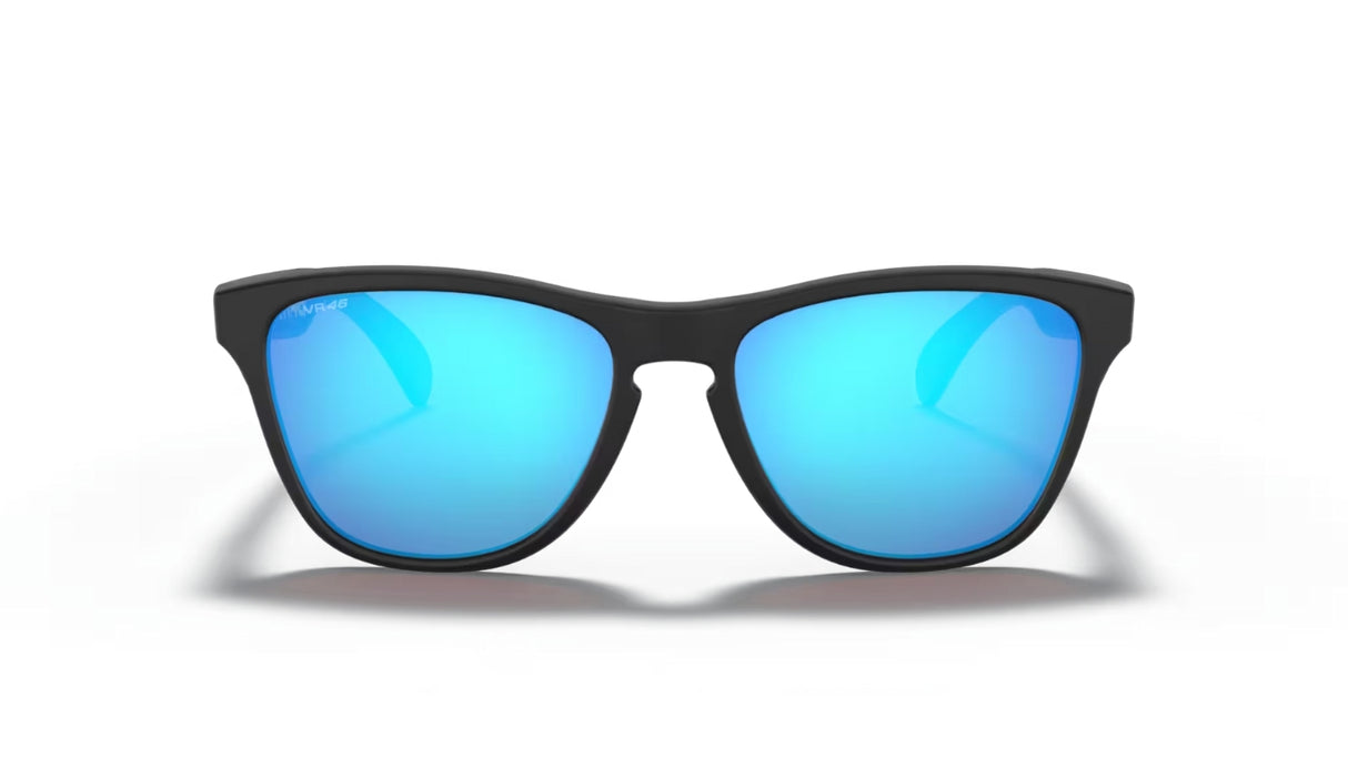 Oakley Frogskins XS Valentino Rossi Signature Polished Black Prizm Sapphire voorzijde