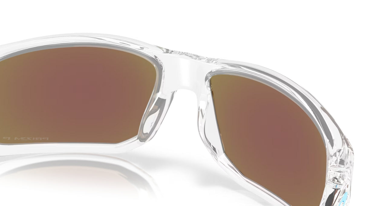 Oakley Gibston XL Clear/ Prizm Sapphire Polarized Achterkant