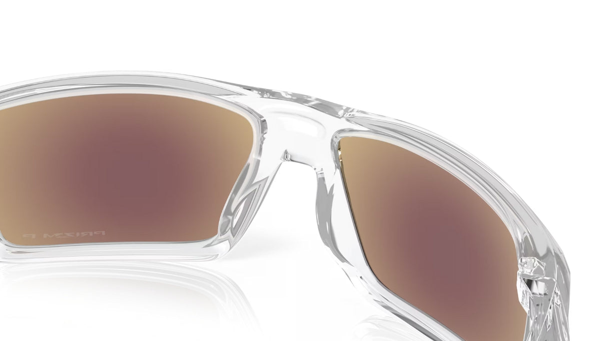 Oakley Heliostat Polished Clear/ Prizm Sapphire Polarized Achterkant