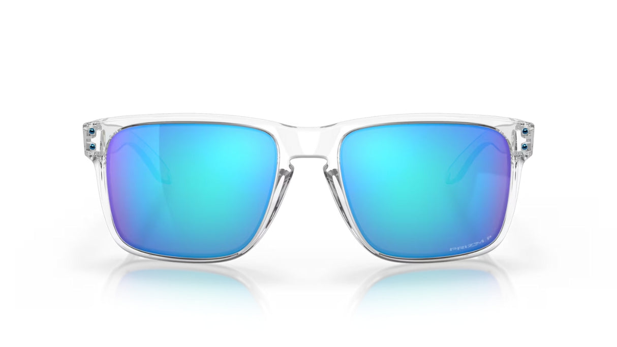 Oakley Holbrook XL Polished Clear Prizm Sapphire Polarized voorzijde