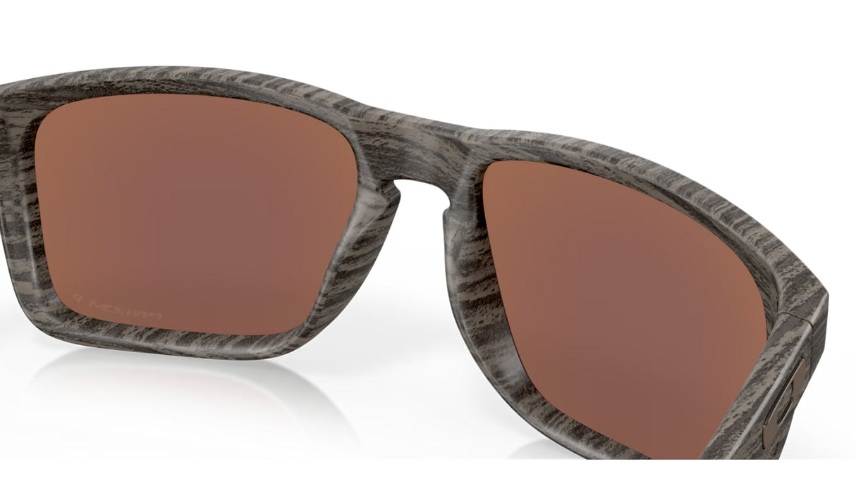 Oakley Holbrook XL Woodgrain Prizm Deep Water Polarized achterzijde schuin