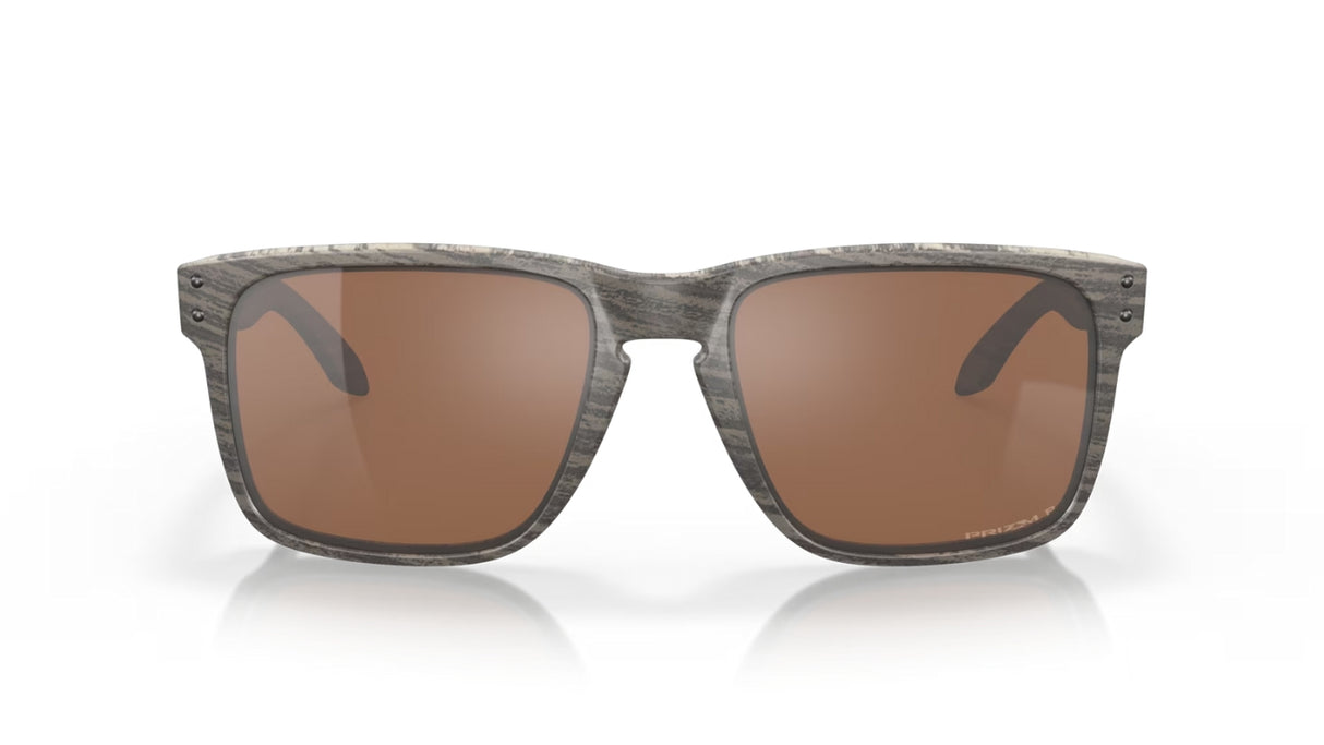 Oakley Holbrook XL Woodgrain Prizm Tungsten Polarized voorzijde