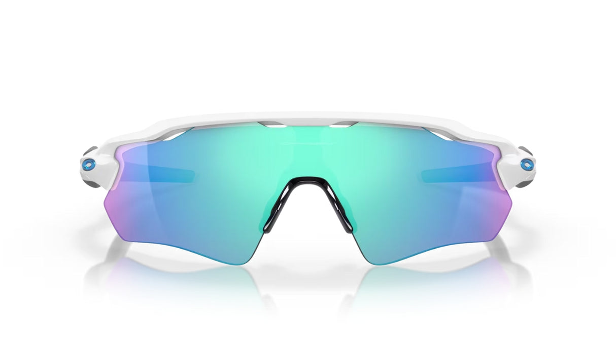 Oakley Radar EV Path Team Colors Polished White/ Prizm Sapphire Iridium vooraanzijde