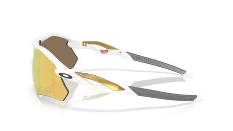 Oakley Radar Plate Polished White Prizm 24K Polarized zijaanzicht