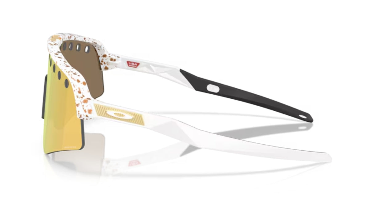 Oakley-Sutro-Lite-Sweep-Mathieu-van-der-Poel-Red-Gold-Spetter-Prizm-24K-Vented-zijkant