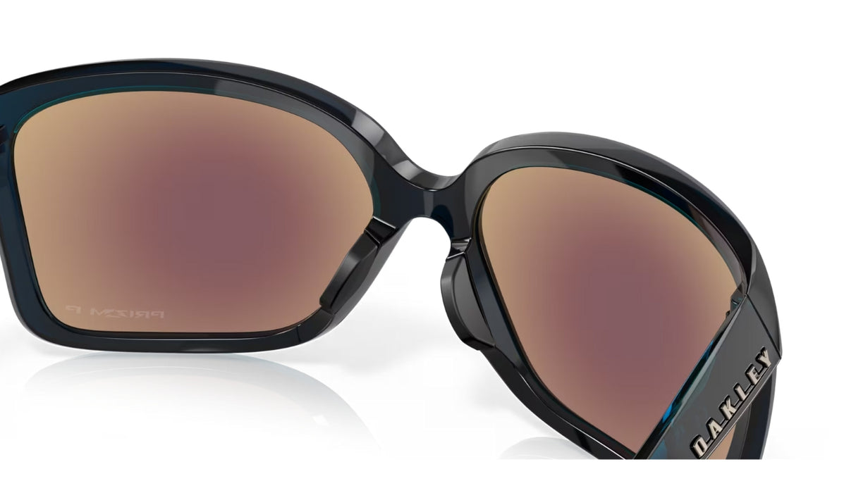 Oakley Wildrye Polished Transparent Poseidon Prizm Sapphire Polarized achterzijde