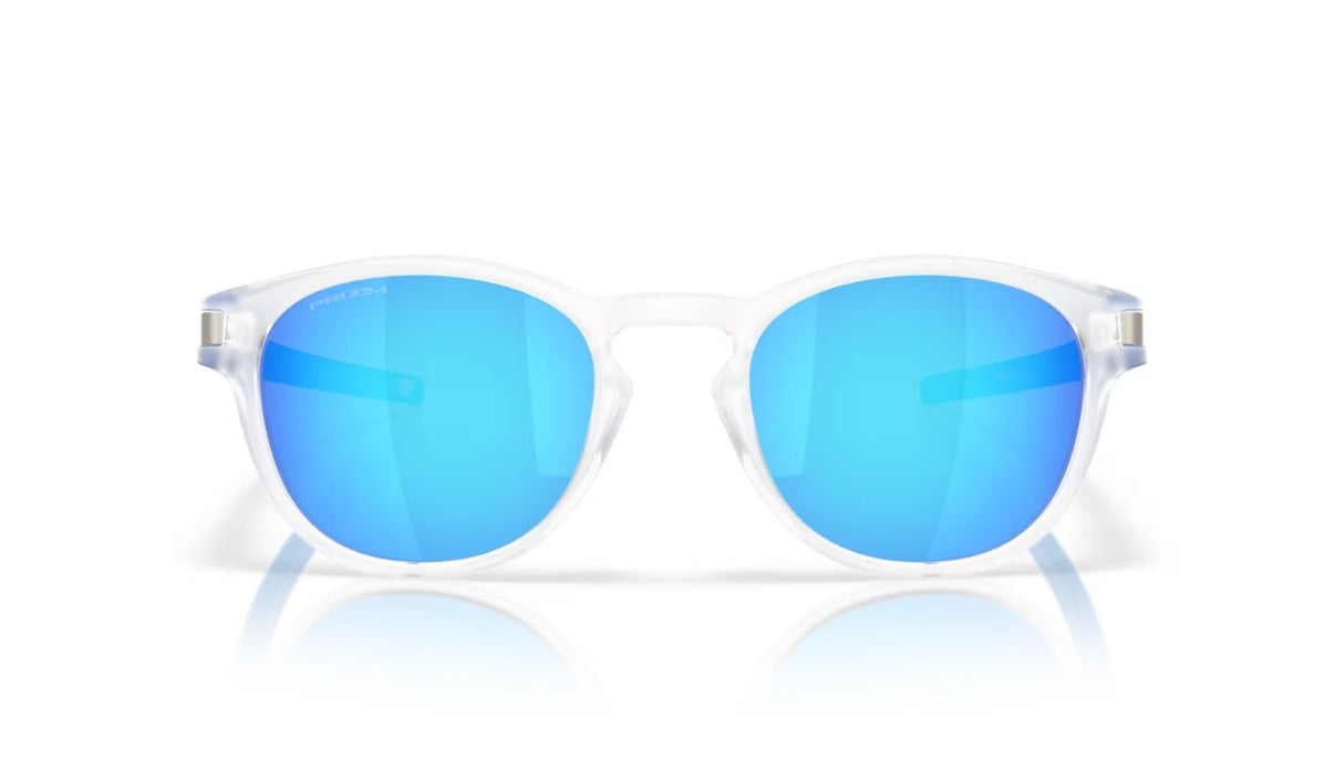 Oakley-latch-neon-pop-matte-clear-prizm-sapphire-voorzijde