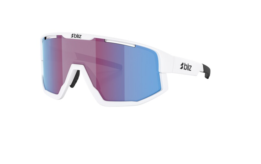 Bliz Fusion Kleine Sportbrille Mattweiß/Rosa-Violett-Blau-Spiegel