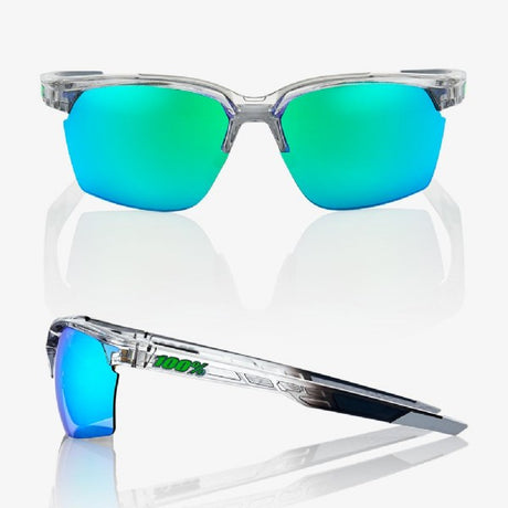 100-Sportcoupe-Polished-Crystal-Grey-Green-Multilayer-Mirror-Lens-Clear-Lens