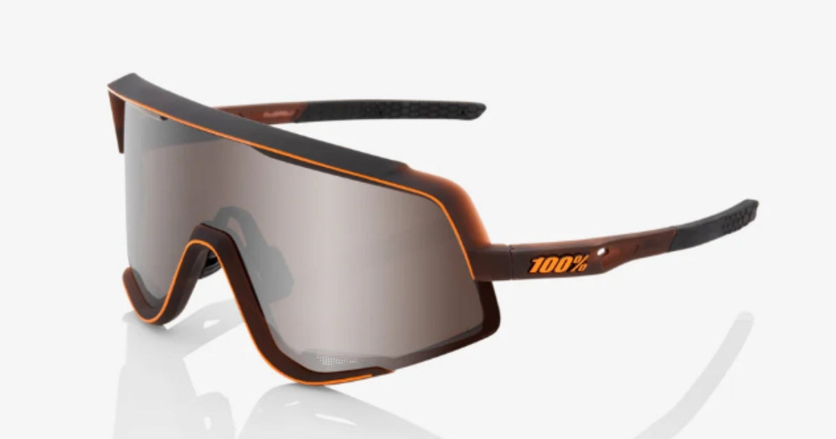 100% Glendale Matte Translucent Brown Fade/ Hiper Silver Mirror + Clear Lens