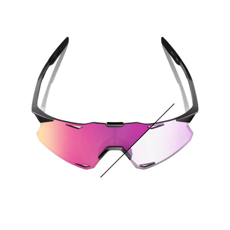 100% Hypercraft Gloss Black/ Photochromic Purple Mirror