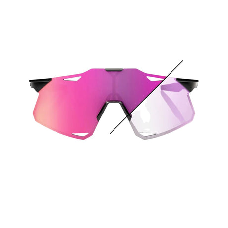 100% Hypercraft Gloss Black/ Photochromic Purple Mirror