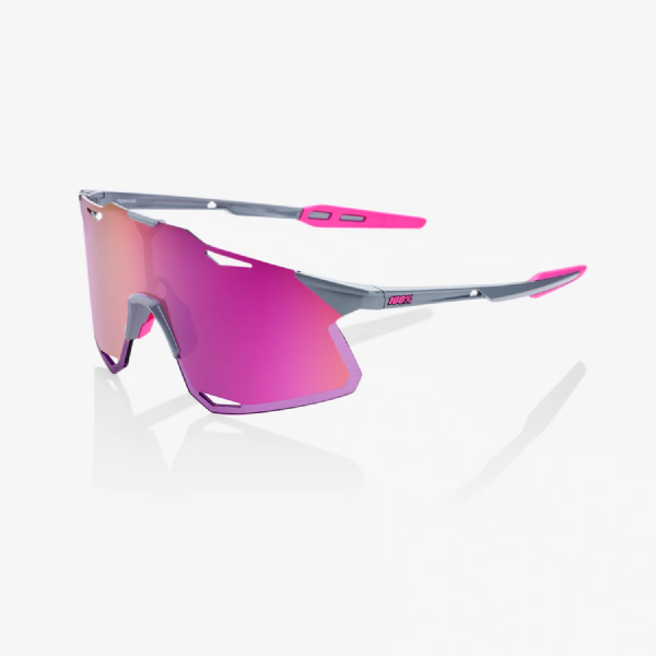100% Hypercraft Tokyo Night Gloss Light Grey/ Purple Multilayer Mirror Lens 