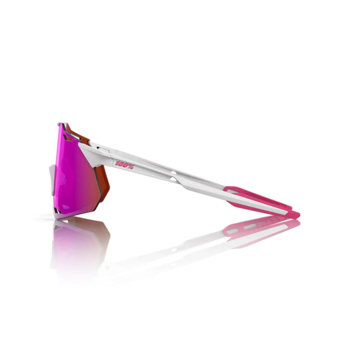 100% Hypercraft XS (extra small) Matte White-Pink/ Hyper Vital Pink Mirror