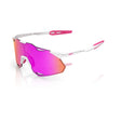 100% Hypercraft XS (extra small) Matte White-Pink/ Hyper Vital Pink Mirror