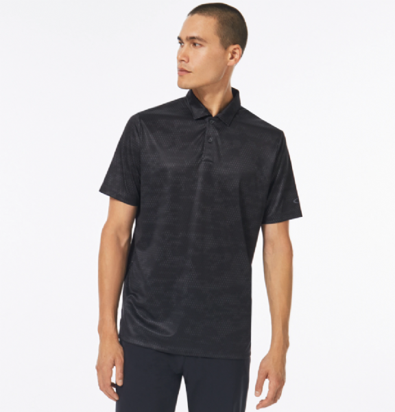 Oakley Reduct Polo mit geometrischem Print, Schwarz