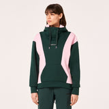 Oakley Rosy Rc Fleece Hoodie/ Hunter Green Pink Flower