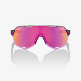 100% S2 Tokyo Night Polished Translucent Grey/ Purple Multilayer Mirror Lens + Clear Lens