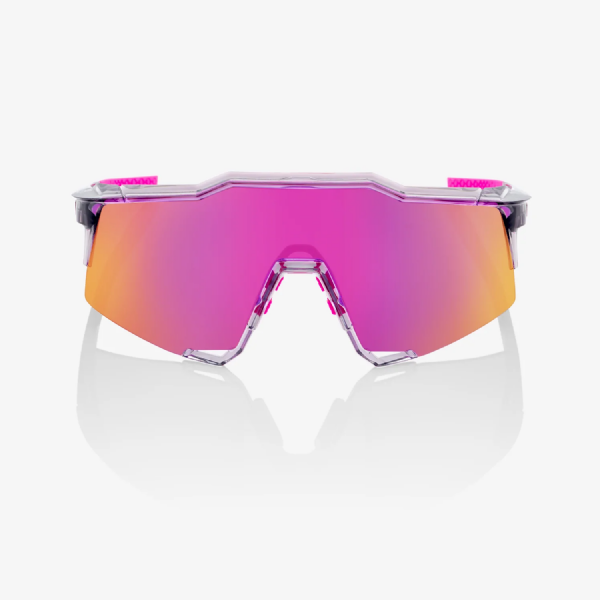 100% Speedcraft Tokyo Night Polished Translucent Grey/ Purple Multilayer Mirror Lens + Clear Lens