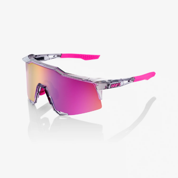 100% Speedcraft Tokyo Night Polished Translucent Grey/ Purple Multilayer Mirror Lens + Clear Lens